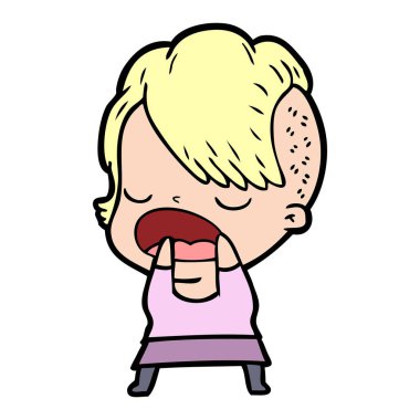 konuşuyor karikatür serin hippi kız