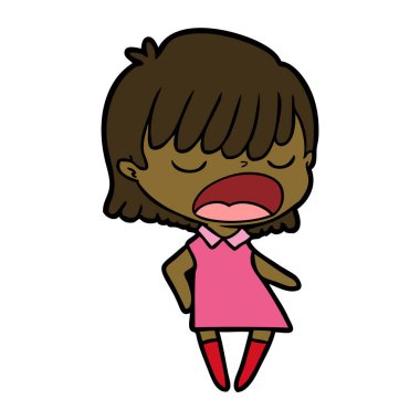  vektör çizim karikatür kadın söz