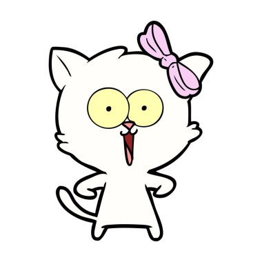 Çizgi film kedisinin vektör çizimi