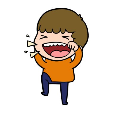  adam gülüyor karikatür vektör çizim