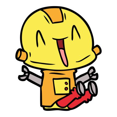 Çizgi film robotunun vektör çizimi