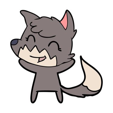 mutlu karikatür fox vektör çizim