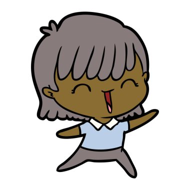 Çizgi filmdeki kadının vektör çizimi