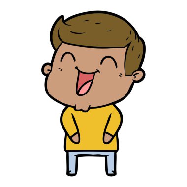  vektör çizim karikatür man gülüyor