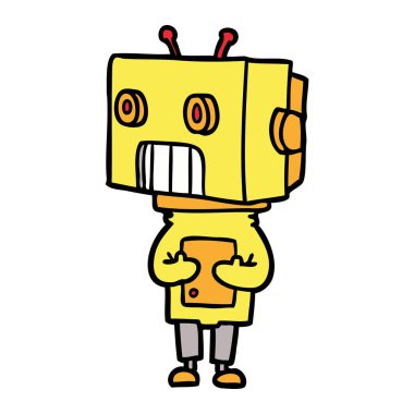 Çizgi film robotunun vektör çizimi