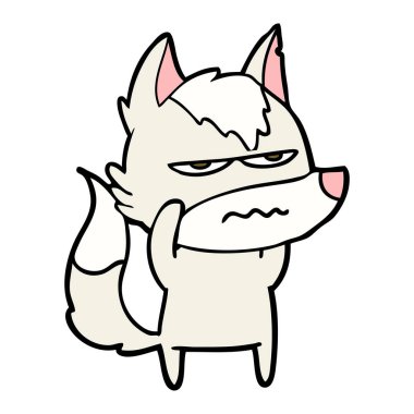 vektör çizim karikatür rahatsız kurt