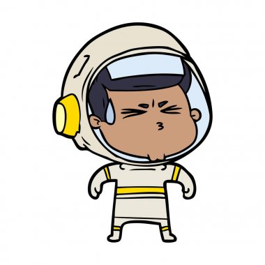 vektör çizim karikatür astronot vurguladı