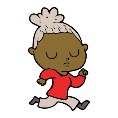 vektör çizim karikatür sakin kadın