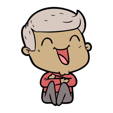  vektör çizim karikatür man gülüyor