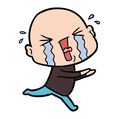 çizgi film ağlayan kel adam