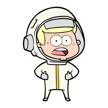 Çizgi film astronotunun vektör çizimi