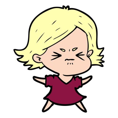 vektör çizim karikatür kızgın kadın