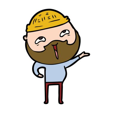 Çizgi film mutlu sakallı adam