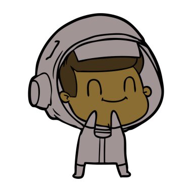 mutlu karikatür astronot vektör çizim