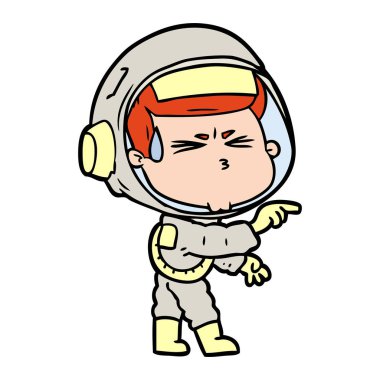 vektör çizim karikatür astronot vurguladı