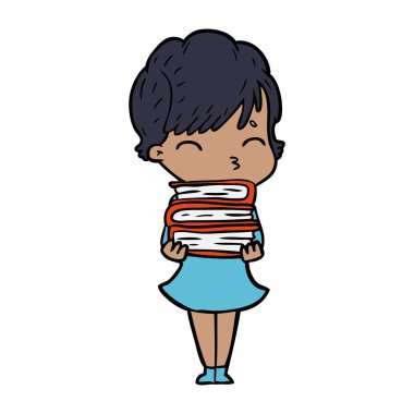 vektör çizim karikatür kadın düşünme