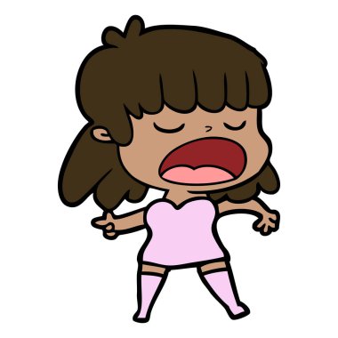  vektör çizim karikatür kadın söz