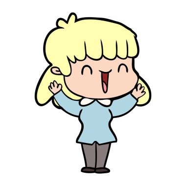 Çizgi filmdeki kadının vektör çizimi