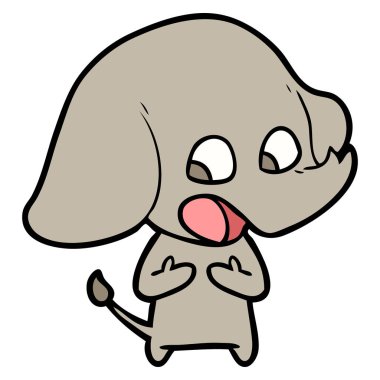 vektör çizim sevimli çizgi fil