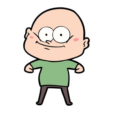 karikatür kel adam bakıyor