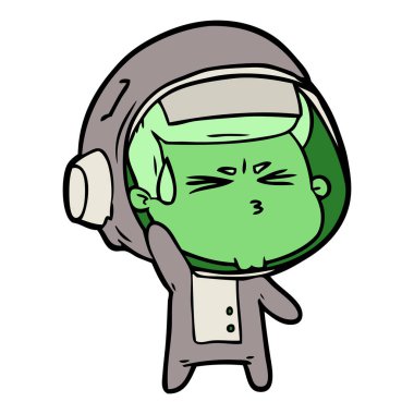 vektör çizim karikatür astronot vurguladı