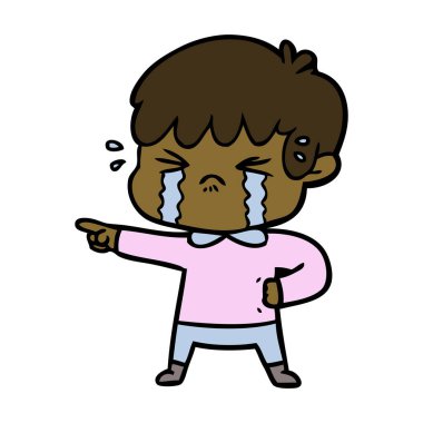 Çizgi film çocuğunun vektör çizimi