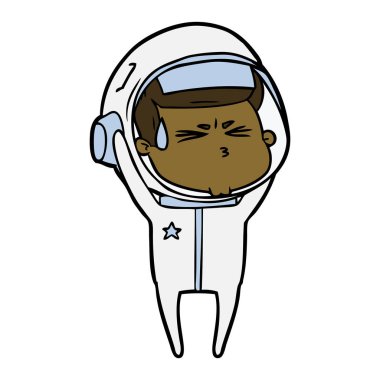 vektör çizim karikatür astronot vurguladı