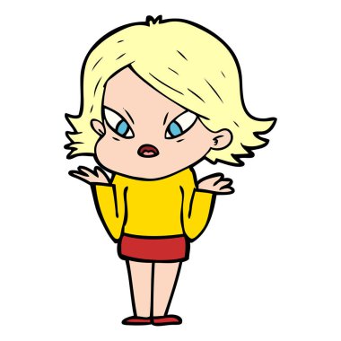 vektör çizim karikatür kadın vurguladı