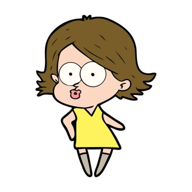 surat asmayı çizgi film kız vektör çizim