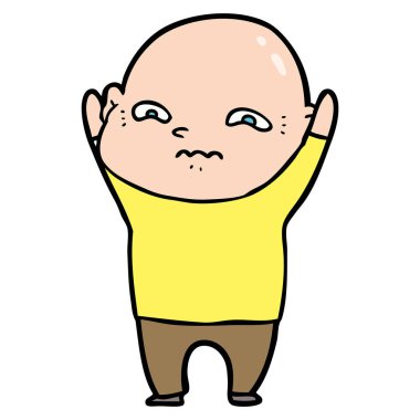 vektör çizim karikatür gergin adam