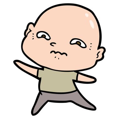 vektör çizim karikatür gergin adam