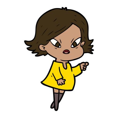 vektör çizim karikatür kadın vurguladı