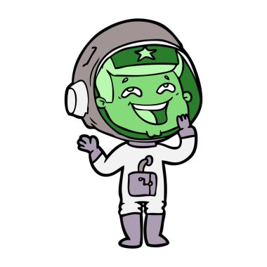  vektör çizim karikatür gülen astronot