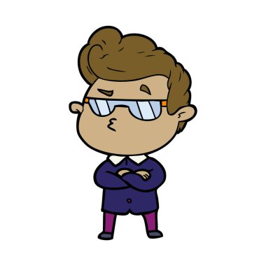  vektör çizim karikatür cool adam