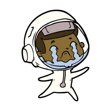 vektör çizim karikatür ağlayan astronot