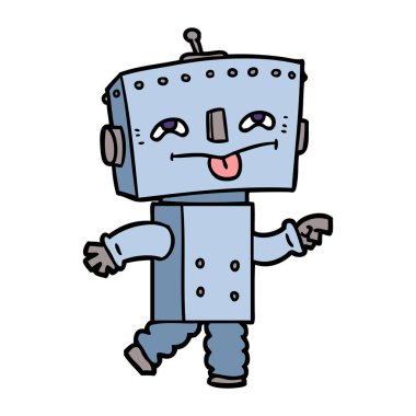 Çizgi film robotunun vektör çizimi