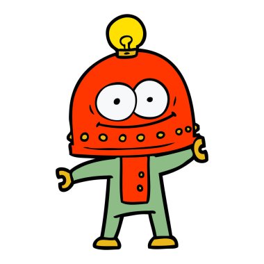 ampul ile mutlu karton robot