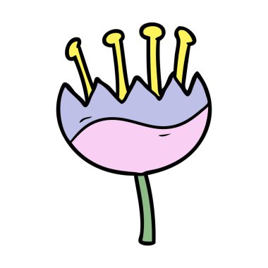 Çizgi film çiçeğinin vektör illüstrasyonu