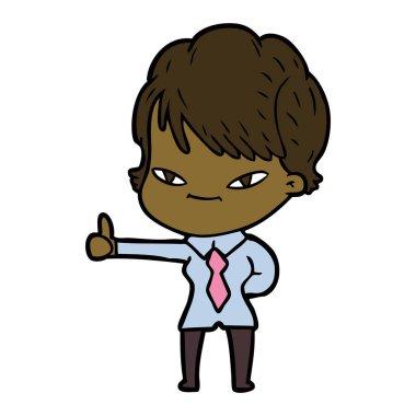 vektör çizim karikatür mutlu kadın