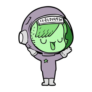 vektör çizim karikatür astronot kadın