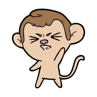 vektör çizim karikatür rahatsız maymun