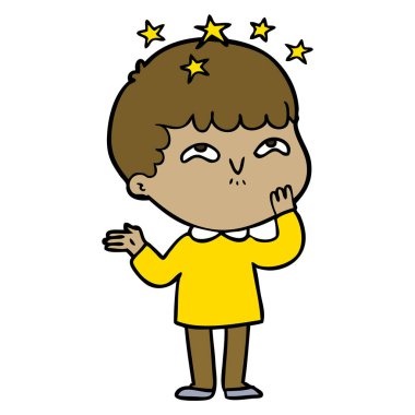 vektör çizim karikatür çocuk hayret