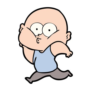 karikatür kel adam bakıyor