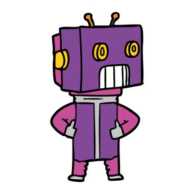 Çizgi film robotunun vektör çizimi