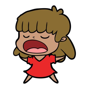  vektör çizim karikatür kadın söz