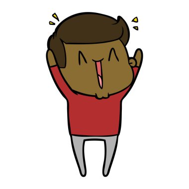vektör çizim karikatür mutlu adam