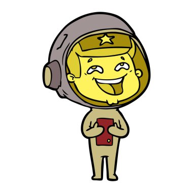  vektör çizim karikatür gülen astronot