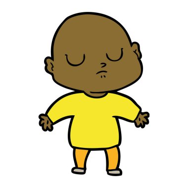 vektör çizim karikatür kel adam