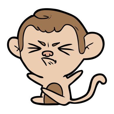 vektör çizim karikatür öfkeli monkey