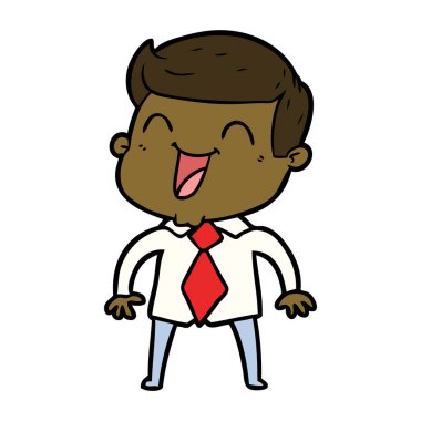  vektör çizim karikatür man gülüyor